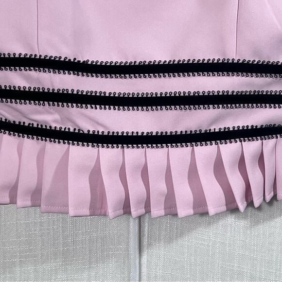 Forever 21 NWT Baby Pink Pleated Lace Trim Babydoll Crop Top Sz M - Picture 5 of 14